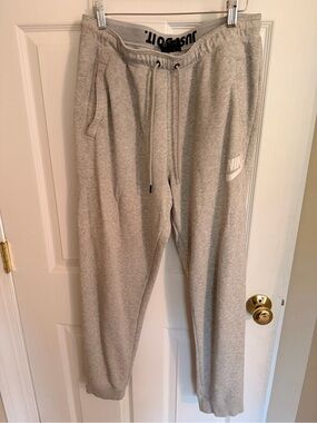 Nike Light Gray Men's Jogger Sweatpants with White Logo